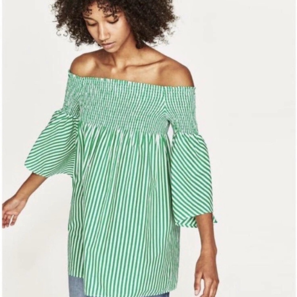 Zara green white Striped mini dress top 3 for $20
